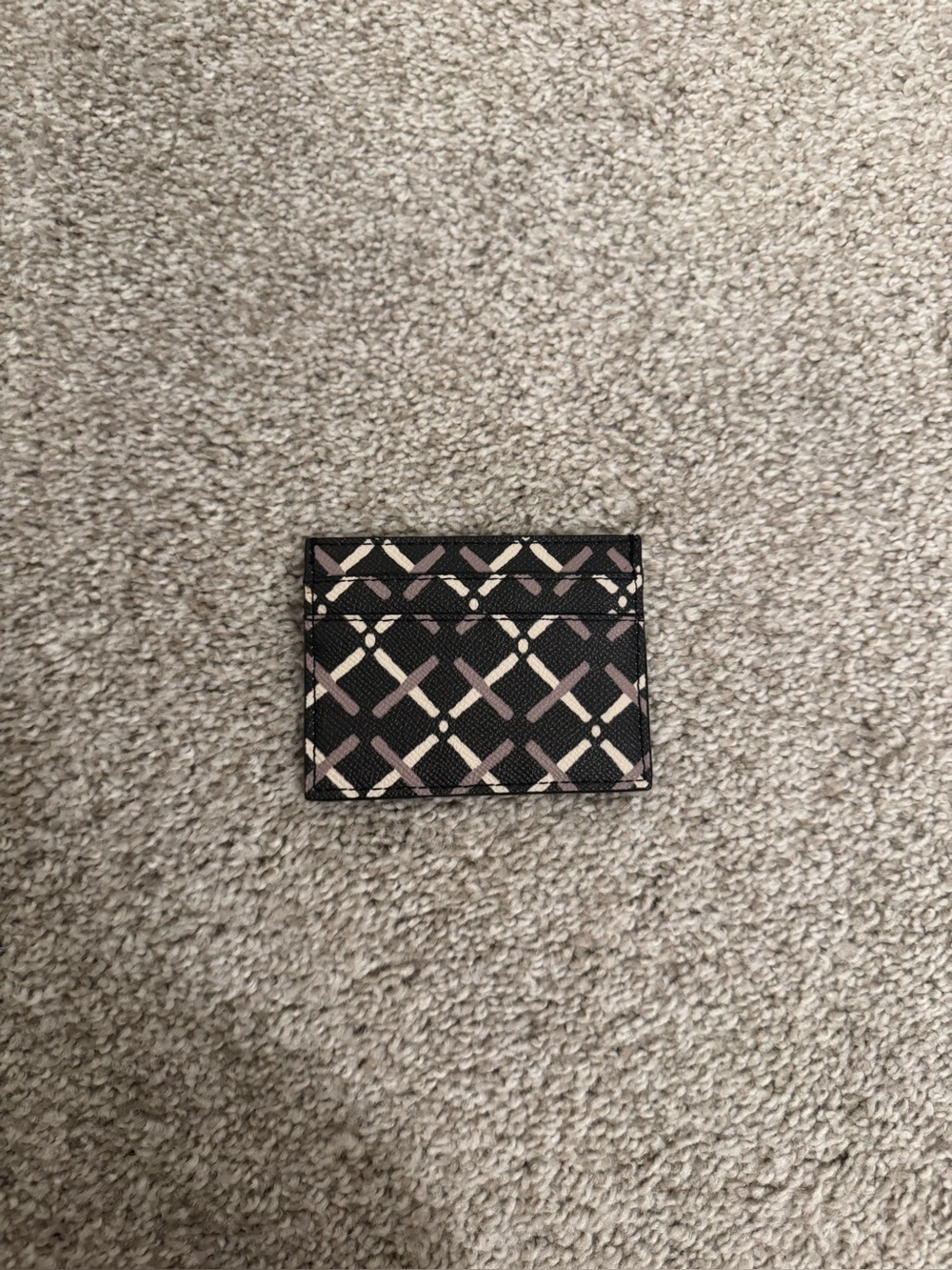 Black Geometric Print Card Holder Wallet